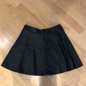 Faux Leather Skater Skirt
